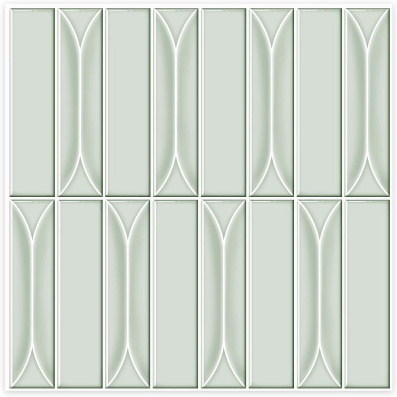 Bumoo Peel and Stick Backsplash Tiles 12''x12'' Light Green Wall Tile Heat Resistant 10-Sheet Waterproof Vinyl Self Adhesive Glossy Boho Sticker for Kitchen Ceramic Bathroom Living Room - Image 1